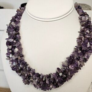 Amethyst Chip Chunky Collar Necklace